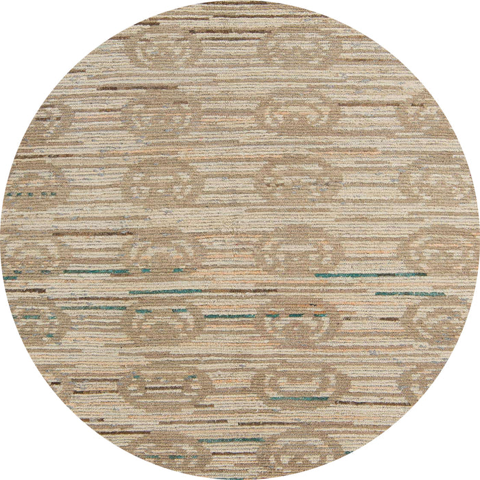 Round Machine Washable Abstract Dark Almond Brown Rug, wshabs5144