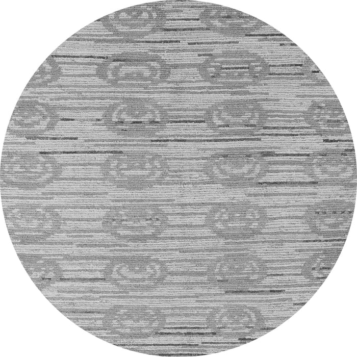 Round Machine Washable Abstract Gray Modern Rug, wshabs5144gry