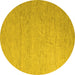 Round Solid Yellow Modern Rug, abs5145yw