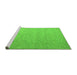 Sideview of Machine Washable Solid Green Modern Area Rugs, wshabs5145grn