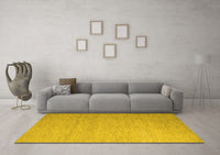 Machine Washable Solid Yellow Modern Rug, wshabs5145yw