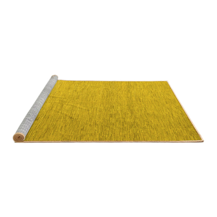 Sideview of Machine Washable Solid Yellow Modern Rug, wshabs5145yw