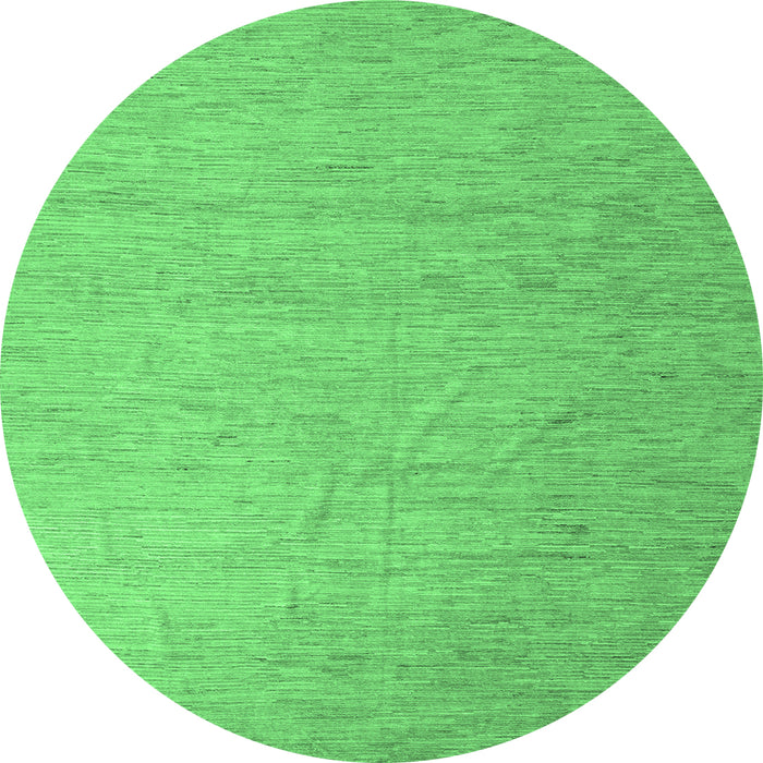 Round Solid Emerald Green Modern Rug, abs5145emgrn
