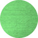 Round Solid Emerald Green Modern Rug, abs5145emgrn