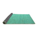 Sideview of Solid Turquoise Modern Rug, abs5145turq