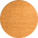 Round Solid Orange Modern Rug, abs5145org