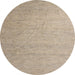 Round Abstract Brown Solid Rug, abs5145