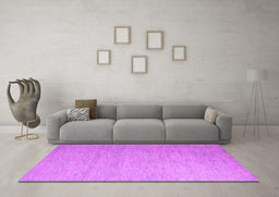 Machine Washable Solid Purple Modern Area Rugs in a Living Room, wshabs5145pur