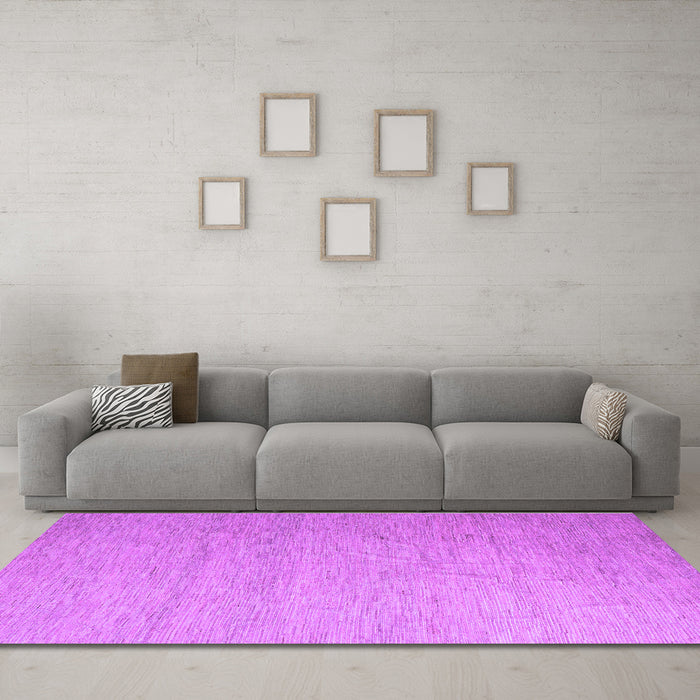 Machine Washable Solid Purple Modern Area Rugs in a Living Room, wshabs5145pur
