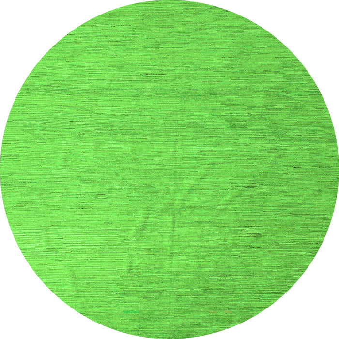 Round Solid Green Modern Rug, abs5145grn