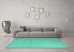 Machine Washable Solid Turquoise Modern Area Rugs in a Living Room,, wshabs5145turq