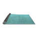 Sideview of Solid Light Blue Modern Rug, abs5145lblu