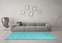 Machine Washable Solid Light Blue Modern Rug, wshabs5145lblu