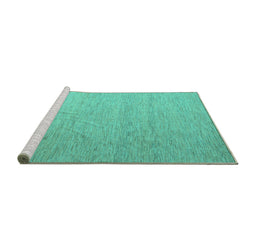 Sideview of Machine Washable Solid Turquoise Modern Area Rugs, wshabs5145turq