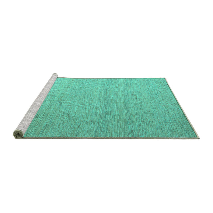 Sideview of Machine Washable Solid Turquoise Modern Area Rugs, wshabs5145turq