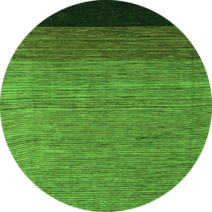 Round Machine Washable Abstract Green Modern Area Rugs, wshabs5146grn