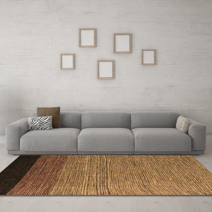 Machine Washable Abstract Brown Modern Rug in a Living Room,, wshabs5146brn