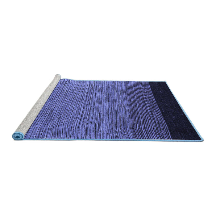 Sideview of Machine Washable Abstract Blue Modern Rug, wshabs5146blu