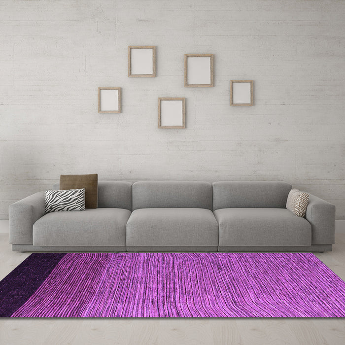Machine Washable Abstract Purple Modern Area Rugs in a Living Room, wshabs5146pur