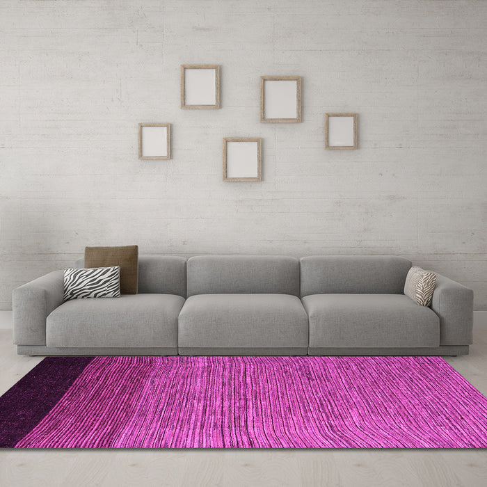 Machine Washable Abstract Pink Modern Rug in a Living Room, wshabs5146pnk