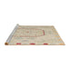 Sideview of Machine Washable Abstract Brown Sugar Brown Rug, wshabs5147