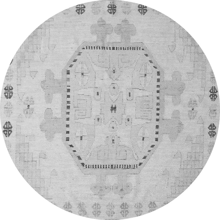 Round Abstract Gray Modern Rug, abs5147gry