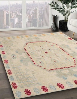 Abstract Brown Modern Rug in Family Room, abs5147