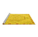 Sideview of Machine Washable Abstract Yellow Modern Rug, wshabs5147yw