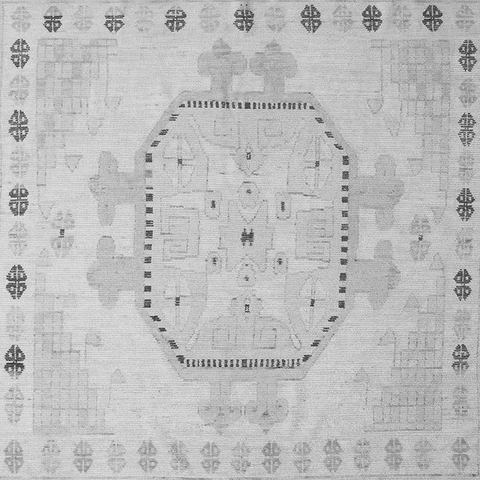 Square Abstract Gray Modern Rug, abs5147gry