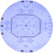 Round Abstract Blue Modern Rug, abs5147blu