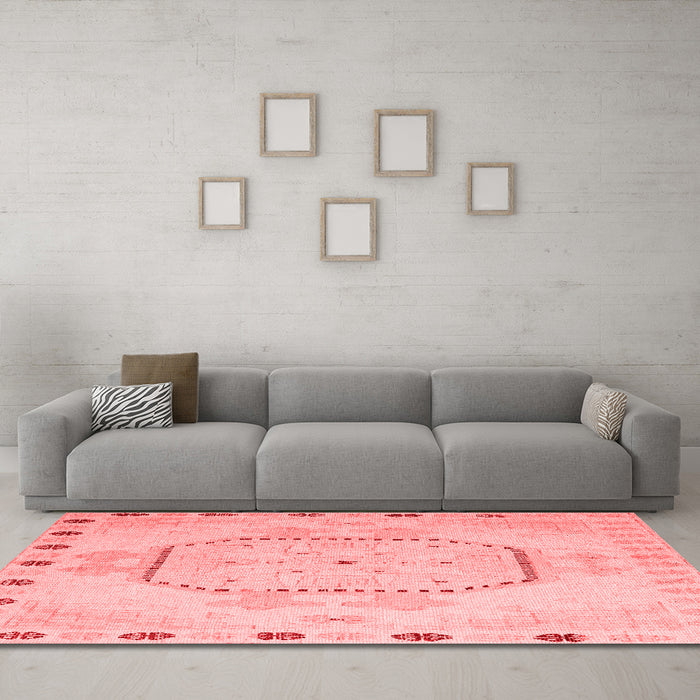 Modern Red Washable Rugs
