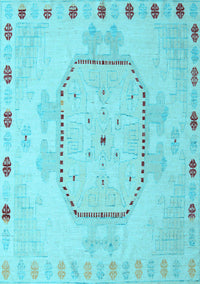 Abstract Light Blue Modern Rug, abs5147lblu