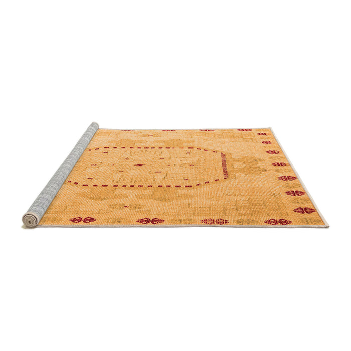 Sideview of Machine Washable Abstract Orange Modern Area Rugs, wshabs5147org