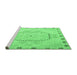 Sideview of Machine Washable Abstract Emerald Green Modern Area Rugs, wshabs5147emgrn