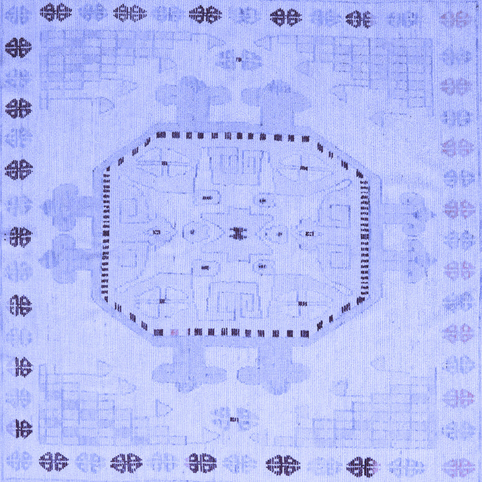 Square Abstract Blue Modern Rug, abs5147blu