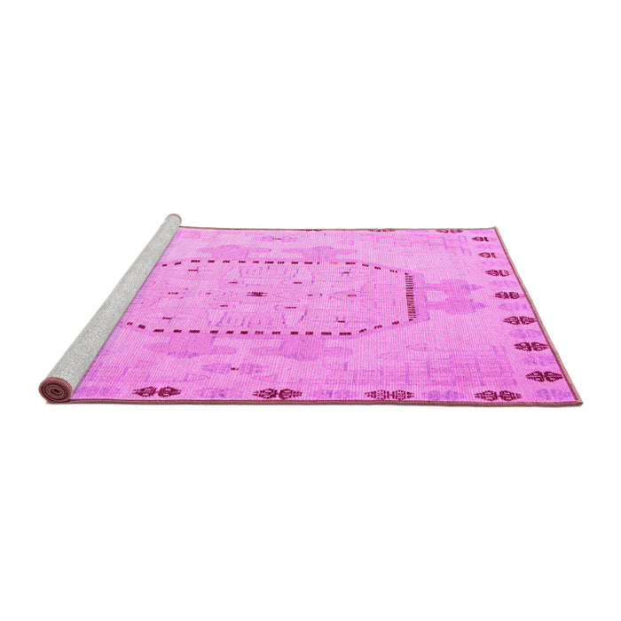 Sideview of Machine Washable Abstract Pink Modern Rug, wshabs5147pnk