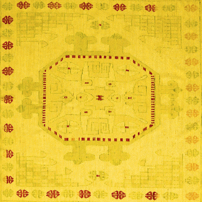 Square Machine Washable Abstract Yellow Modern Rug, wshabs5147yw