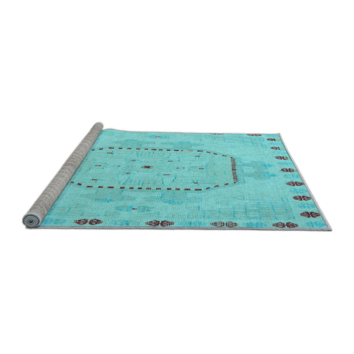 Sideview of Machine Washable Abstract Light Blue Modern Rug, wshabs5147lblu