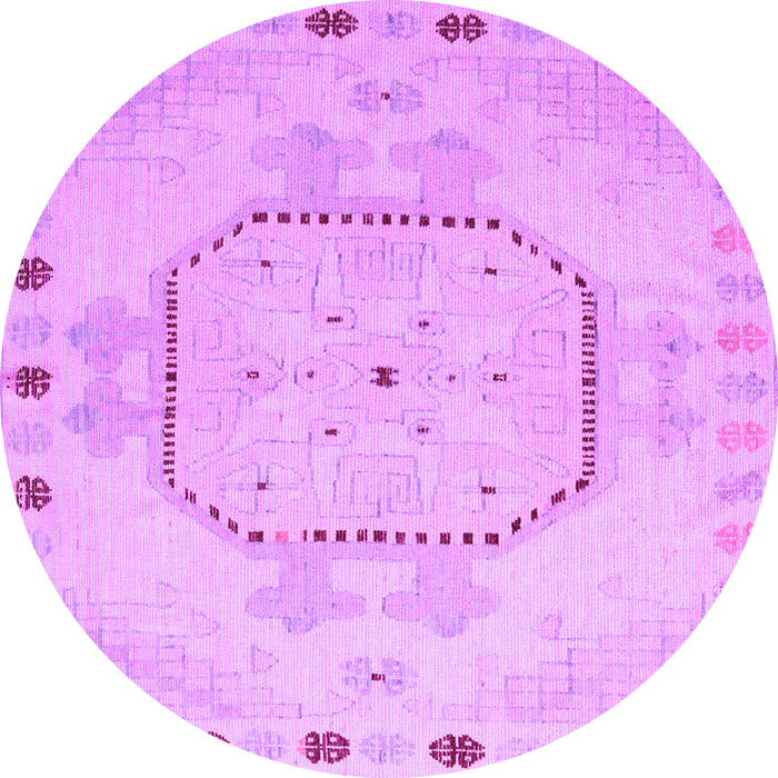 Round Machine Washable Abstract Purple Modern Area Rugs, wshabs5147pur