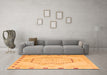 Machine Washable Abstract Orange Modern Area Rugs in a Living Room, wshabs5147org