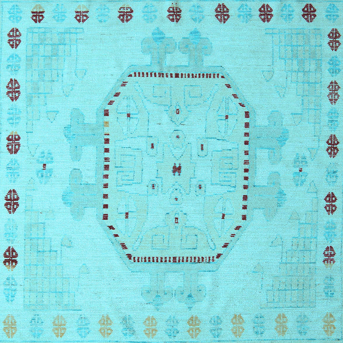 Square Abstract Light Blue Modern Rug, abs5147lblu