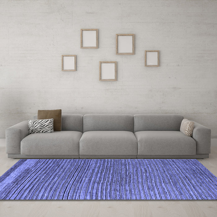 Machine Washable Abstract Blue Modern Rug in a Living Room, wshabs5148blu