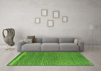 Machine Washable Abstract Green Modern Rug, wshabs5148grn