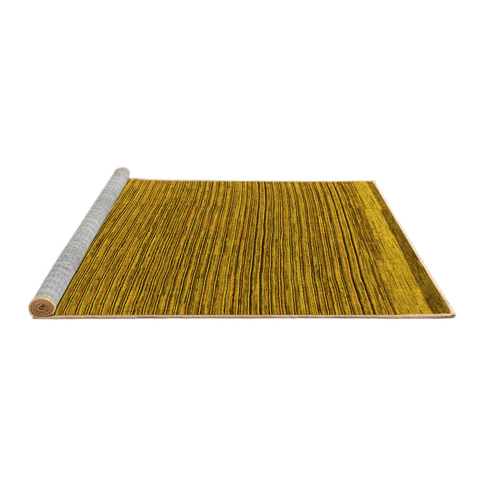 Sideview of Machine Washable Abstract Yellow Modern Rug, wshabs5148yw
