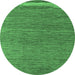 Round Abstract Emerald Green Modern Rug, abs5148emgrn