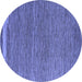 Round Abstract Blue Modern Rug, abs5148blu