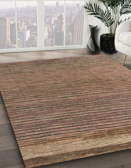 Machine Washable Abstract Dark Sienna Brown Rug in a Family Room, wshabs5148