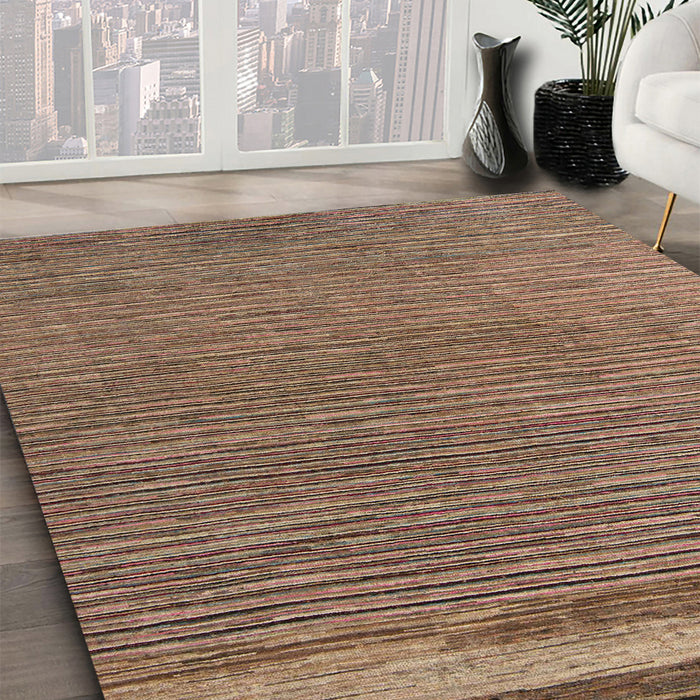Abstract Dark Sienna Brown Modern Rug in Family Room, abs5148