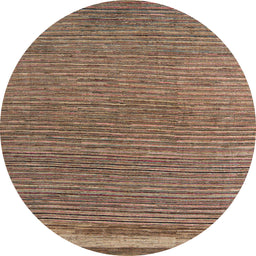 Round Abstract Dark Sienna Brown Modern Rug, abs5148