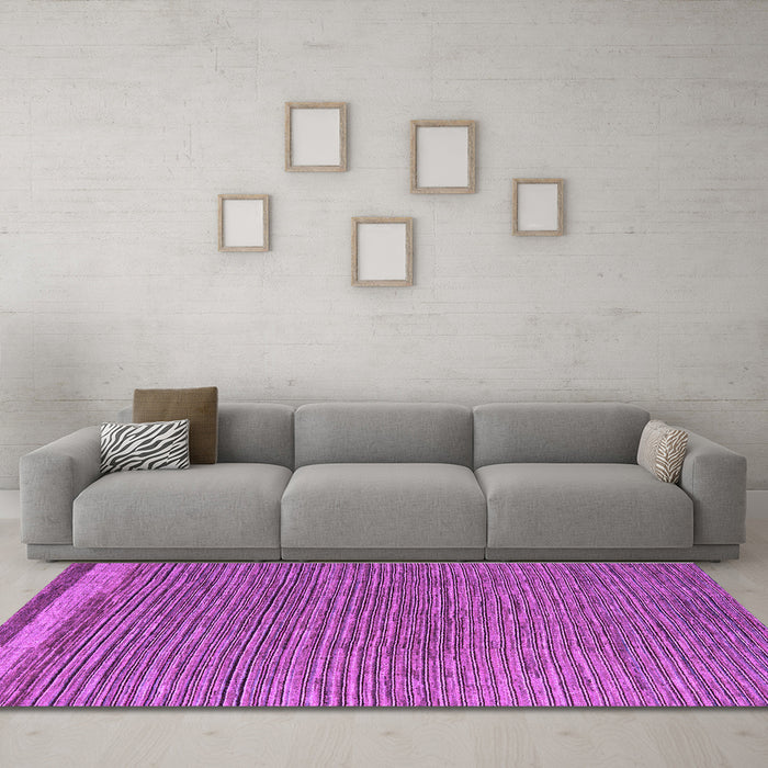 Machine Washable Abstract Purple Modern Area Rugs in a Living Room, wshabs5148pur